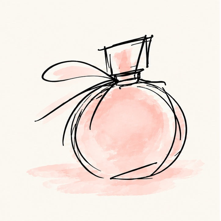 Bare Notes ladies perfume bottle illustration