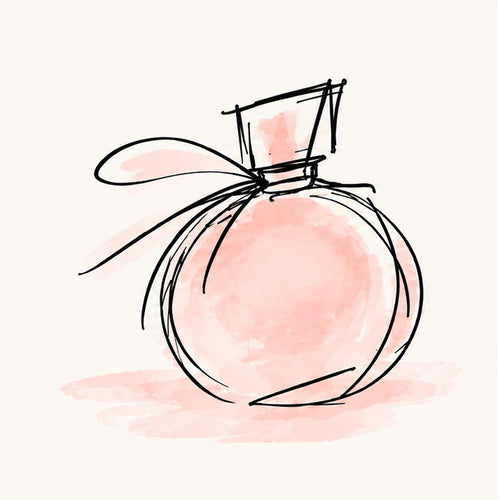 Bare Notes ladies perfume bottle illustration